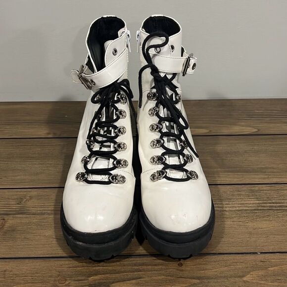 Jeffery Campbell white Czech combat boots size 8.5 - Picture 2 of 14